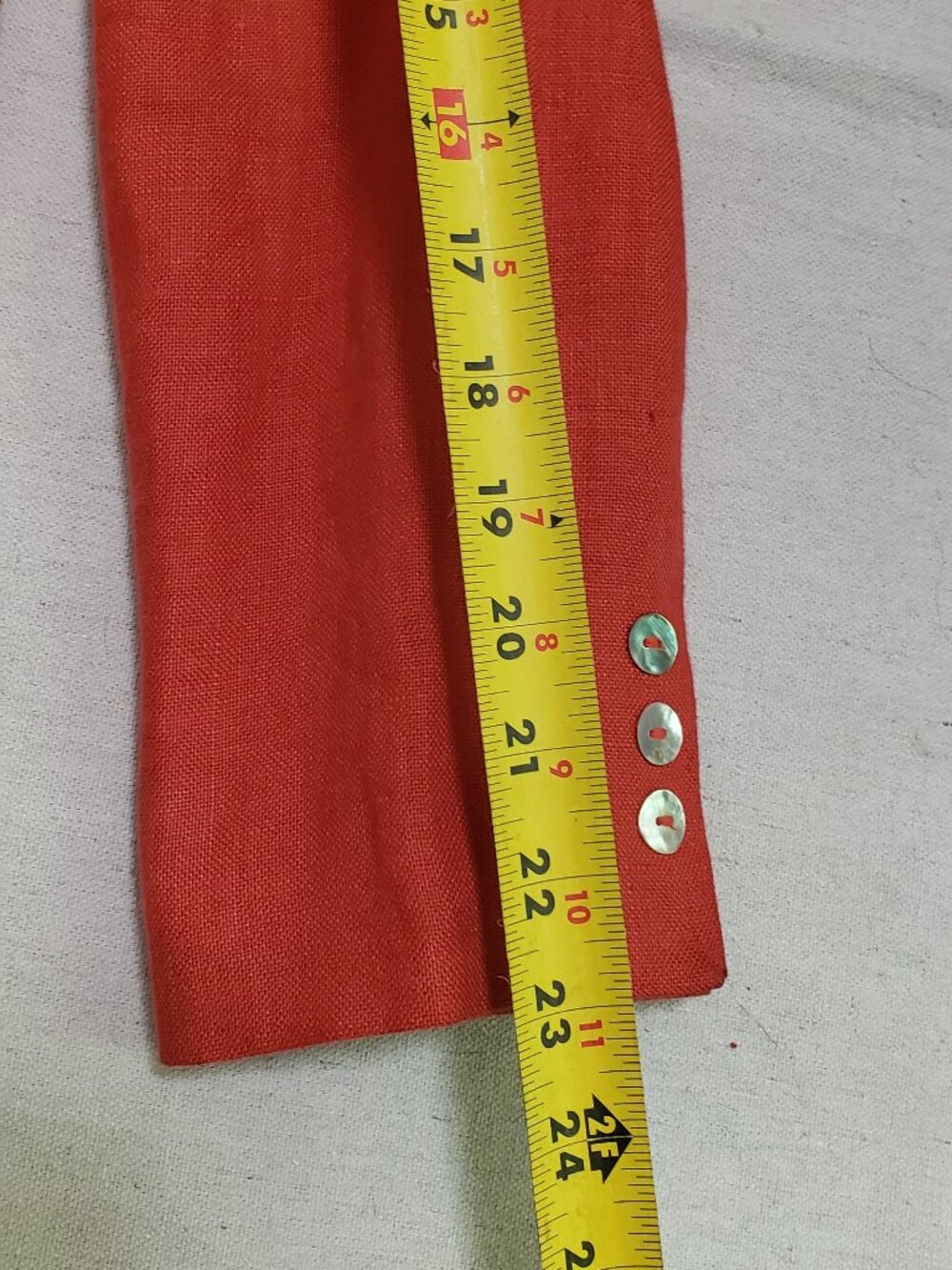 New Jennifer Moore Women's Size 6 Break/ Orange 100% Linen Blazer Shell Buttons - Picture 6 of 13